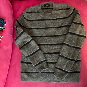 Vince. 100% cashmere grey and navy sweater